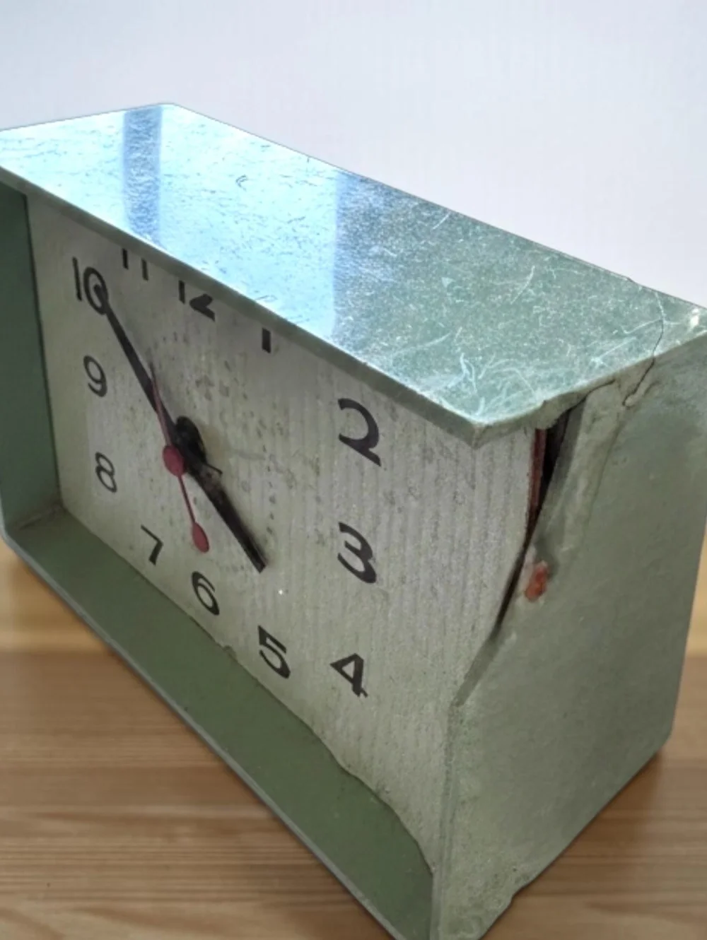 Vintage GE Telechron Electric Alarm Clock Model 7H621B Green Mid Century Decor